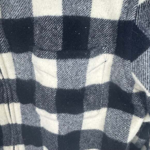 Lauren Ralph Lauren Black White Check Wool Blend Full Zip Flannel Jacket Size M - Picture 2 of 9